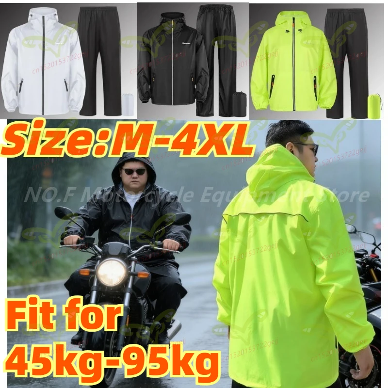 

Large size motorcycle riding raincoat adult waterproof raincoat set breathable split-type rain poncho portable