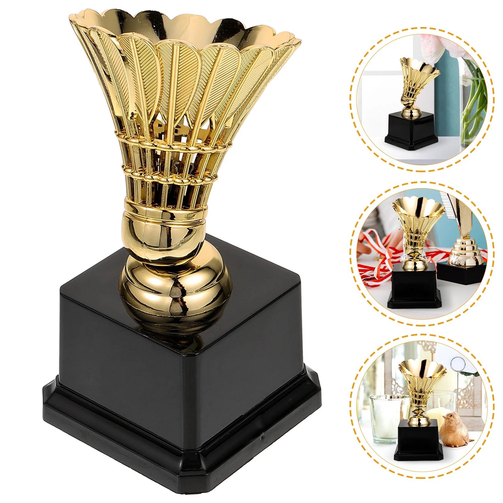 

Badminton Match Trophy Decor Competition for Champion Prize Children Plastic Model Award Medal