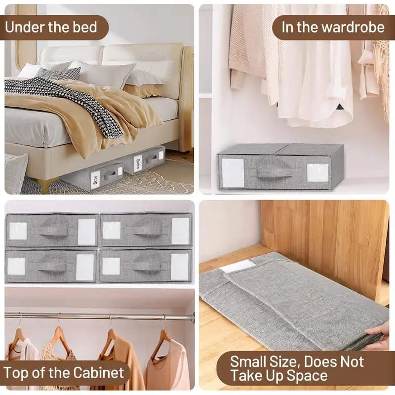 Sheet Organizer Visual Window Foldable Closet Organizer Dustproof Home Closet Organizer Bedding Clothes Blanket Organizer