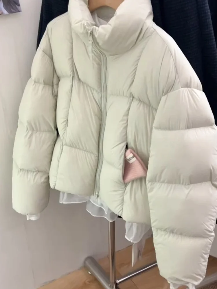 

Sli Winter Thiened ort Puffer Jaet Set for Women Stand Collar Warm Slimming Casual Sle Winter Faion 2025