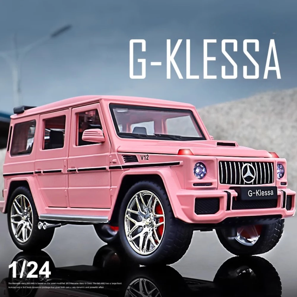 Modèle de voiture jouet G63 GLE350, en alliage moulé sous pression, portes à tirer ouvertes, modèles de lumière sonore, jouets de véhicule pour garçons, cadeaux d'anniversaire, 1:24
