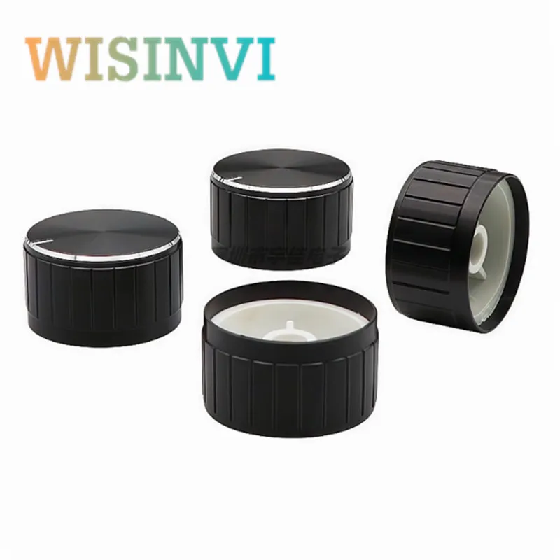 5 قطعة سبائك الألومنيوم الجهد المقبض HIFI مكبر للصوت حجم المقبض غطاء قطر 30 مللي متر الارتفاع 17 مللي متر D محور/زهرة على شكل ثقب 6 مللي متر #4