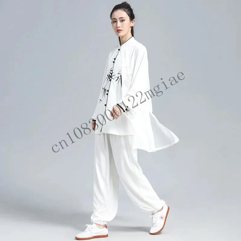 Tai Chi Uniform High Quality Wushu Kungfu Uniforms Martial Arts Wing Chun Suit Print Casual Traditional Chinese Costumes CMM221