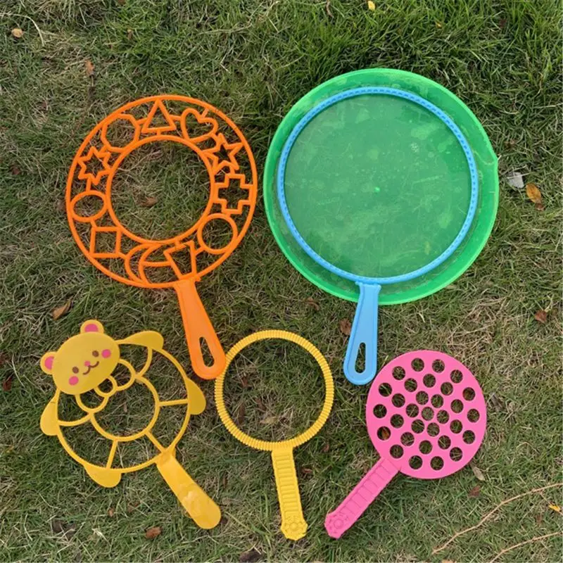 6Pieces Large Bubble Making Wand Combo Toy Bubble Blowing Colorful Bubble Toy Interactive Outdoor Beach Family Activity