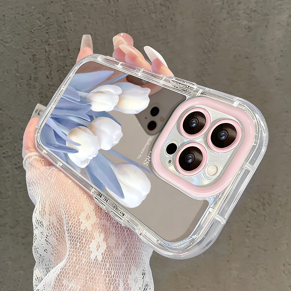 Tulpenblumen Air Cushion Spiegel Handyhülle für iPhone 17 15 14 16 Pro Max 13 12 11 Pro X XR XS MAX 7 8 Plus 17Air Modische Hülle – Detail 8