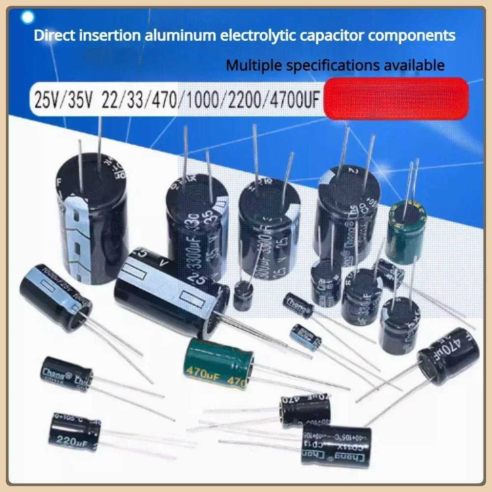 2/5/10/50PCS Aluminum electrolytic capacitor 4V 10V 16V 25V 35V 100UF 220UF 330UF 470UF 680UF 1000UF 47UF 1500UF 10UF 22UF