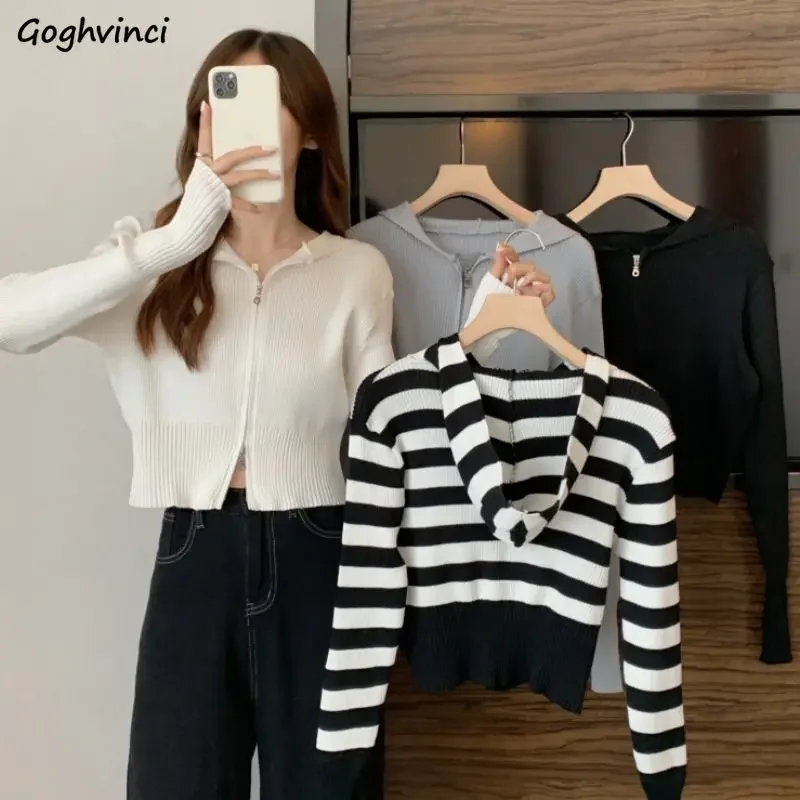 

Cardigan Women Simple Basic Preppy Style All-match Stretchy Кардиган Женский Elegant Young Slim Knitwear Spring Casual Fashion