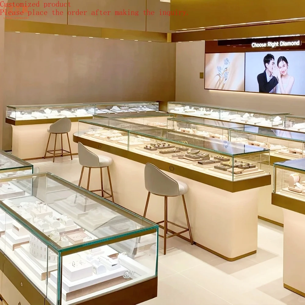 

Custom Design Solid Wood Lacquer Jewelry Display Cabinet for Jewellery Shop Furniture