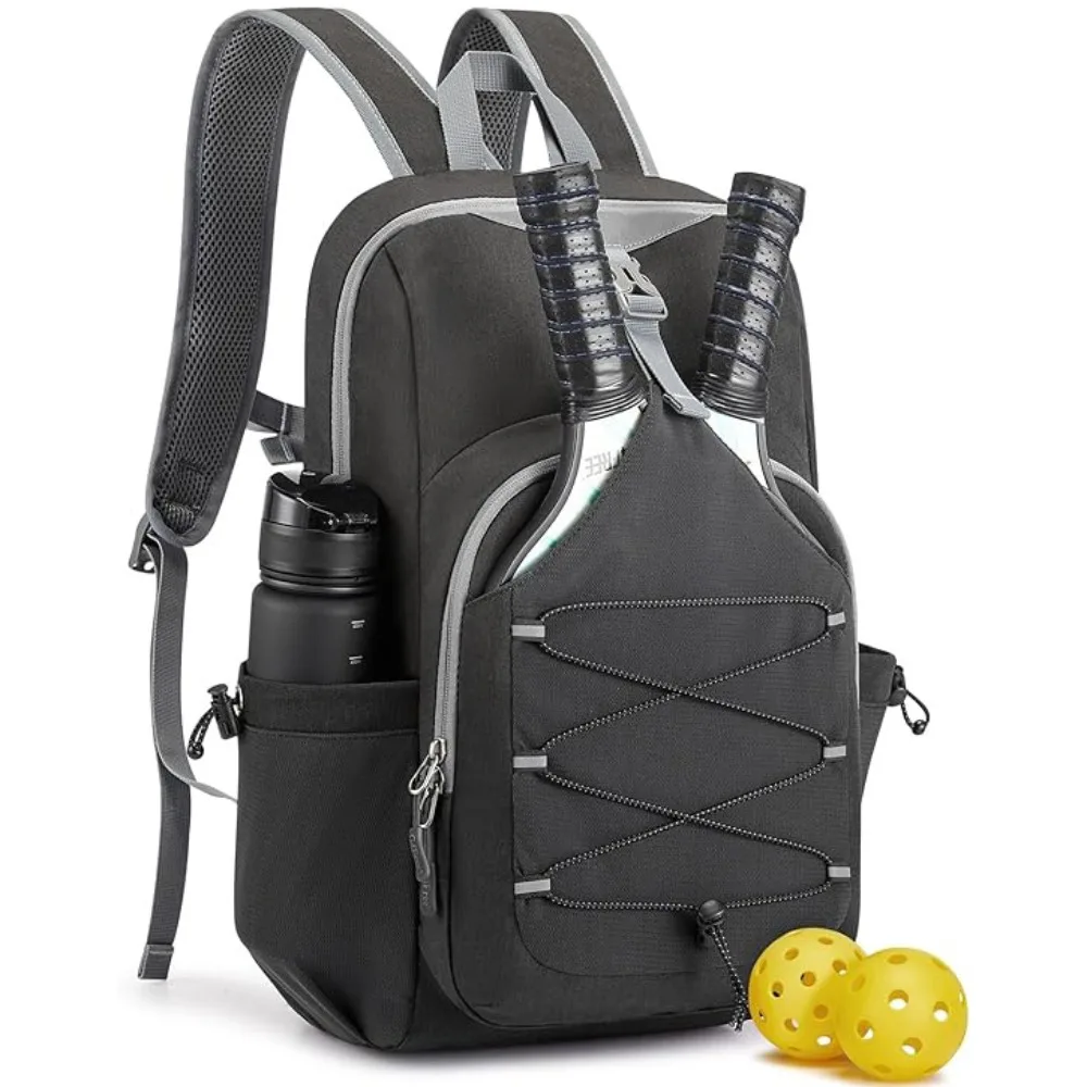 

Рюкзак для ракеток для пиклбола большой вместимости, регулируемый, вмещает 2 ракетки, легкая сумка для ракеток для пиклбола, наплечная сумка для пиклбола