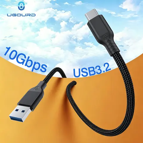 UGOURD USB A to Type C Data Cable USB3.2 USB3.1 Gen2 10Gbps USB A to C Cable 60W Fast Charging Braided Data Sync Cord For SSD