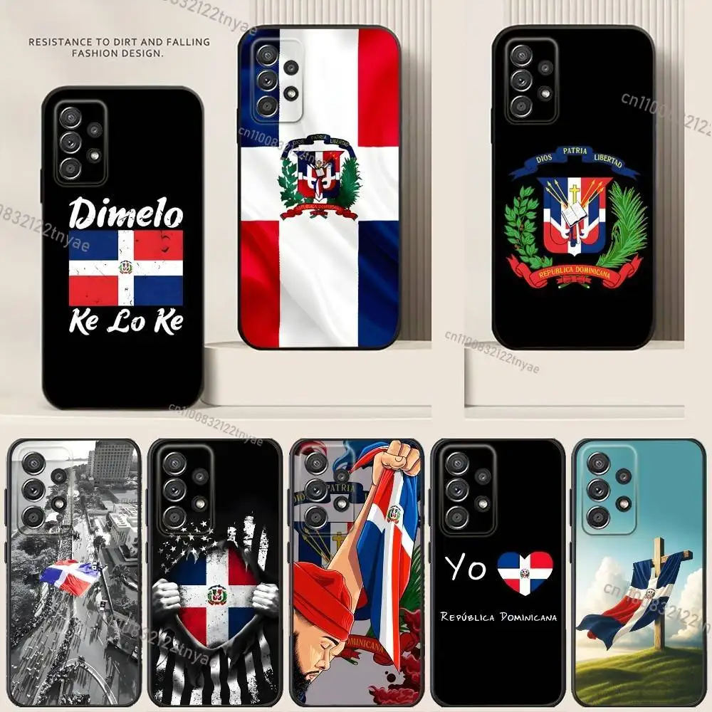 

Dominican Republic Flag Phone Case For Samsung S24,21,22,23,30,Ultra,20,Plus,Note,10,9,Black soft silicone case