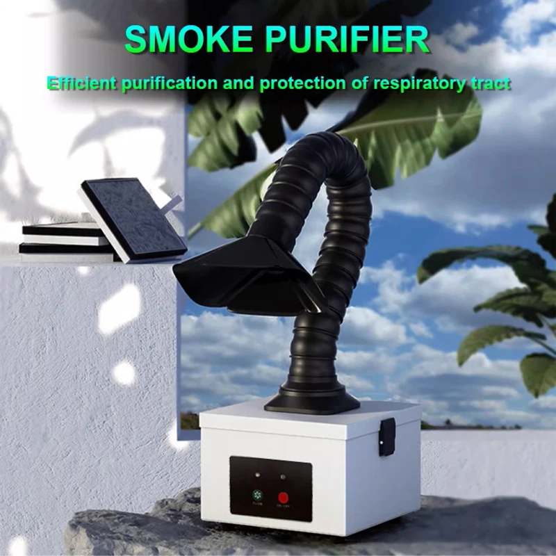 with Carbon HEPA Filter For Welding Smoke Absorption / Desktop Soldering AX130 Fume Extractor 30W 138m³/h Suction Smoke Absorber