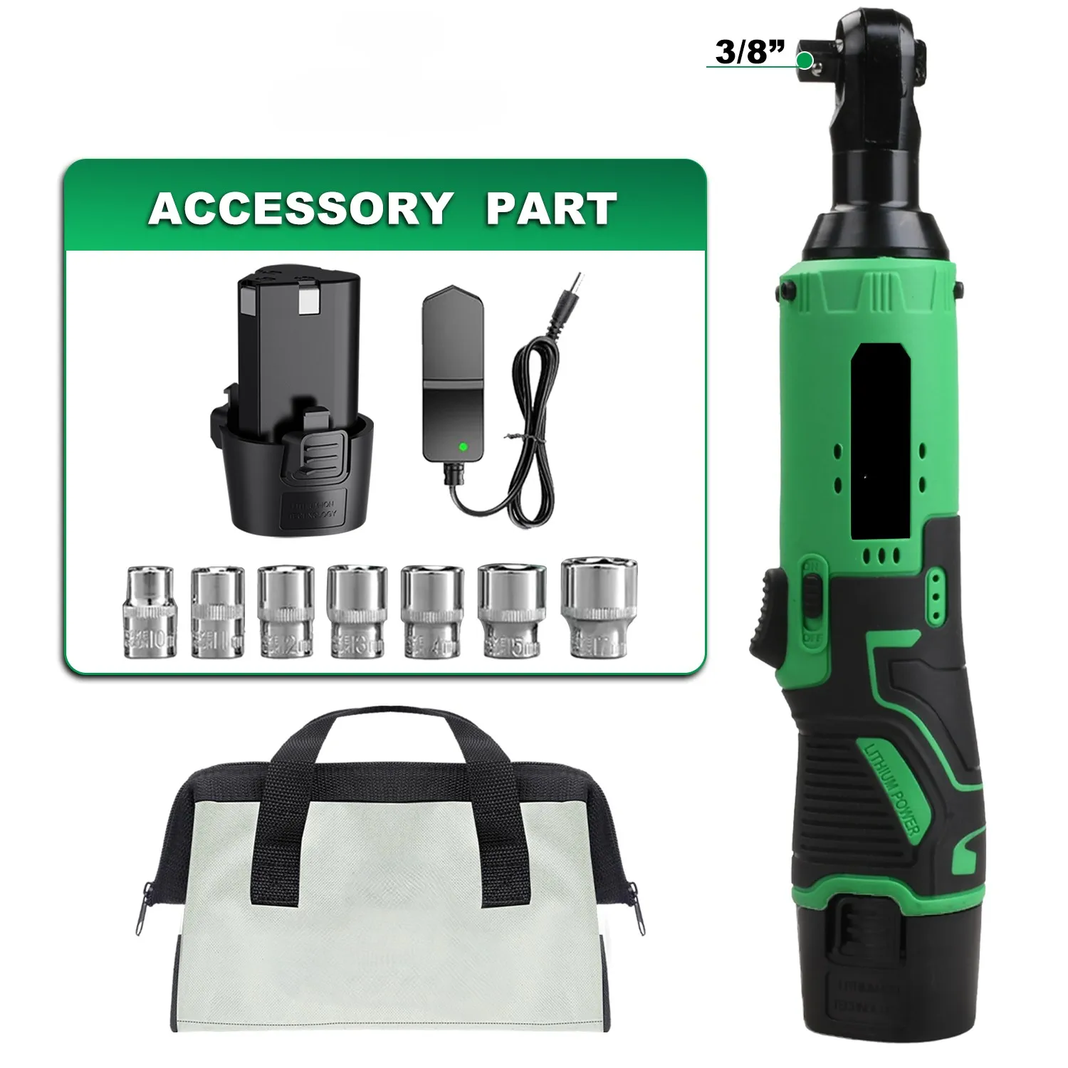 Local US Warehouse 12V Ratchet Wrench DIY Grade Electric Impact Wrench with 45nm Torque for Car Battery Powered