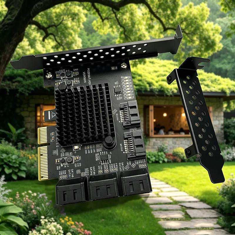 Professional PCI-E SATA Card SATA3.0 Adapter Board Controller Riser Card 8 Port 6Gb SATA 3.0 Interface Expansion Card High Speed