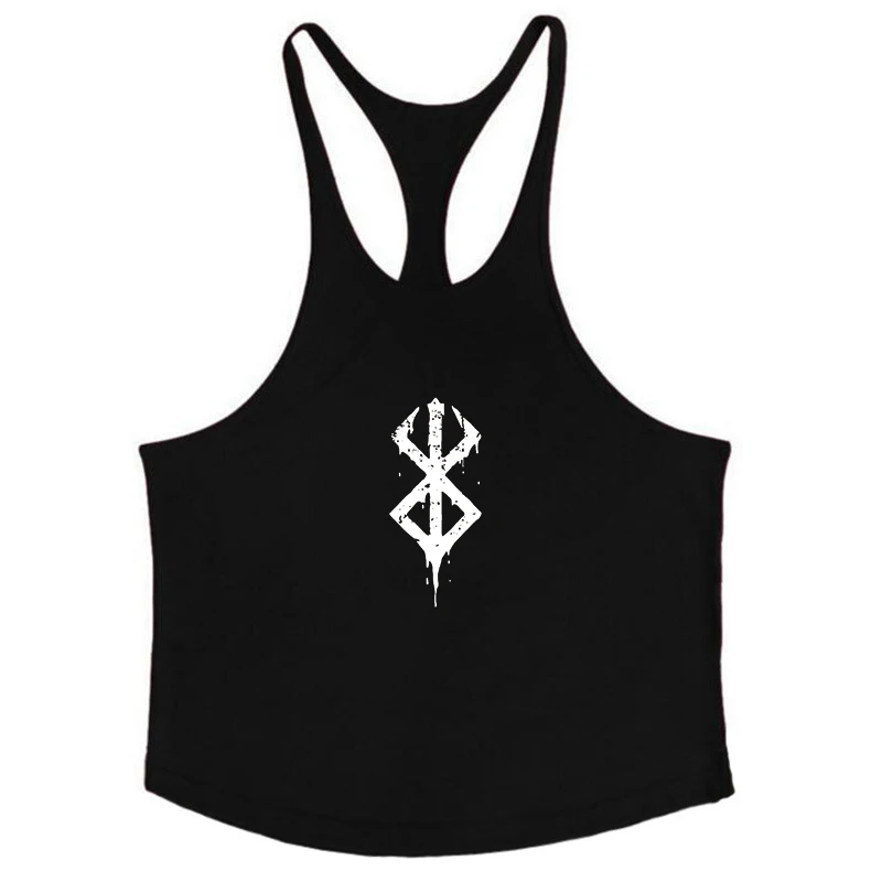 Berserk Grafik-Tanktop aus Baumwolle für Herren, Sommer, ärmellos, Y-Back-Weste, für Fitness, Muskeltraining, sportliches Workout, Unterhemd, Activewear – Detail 21