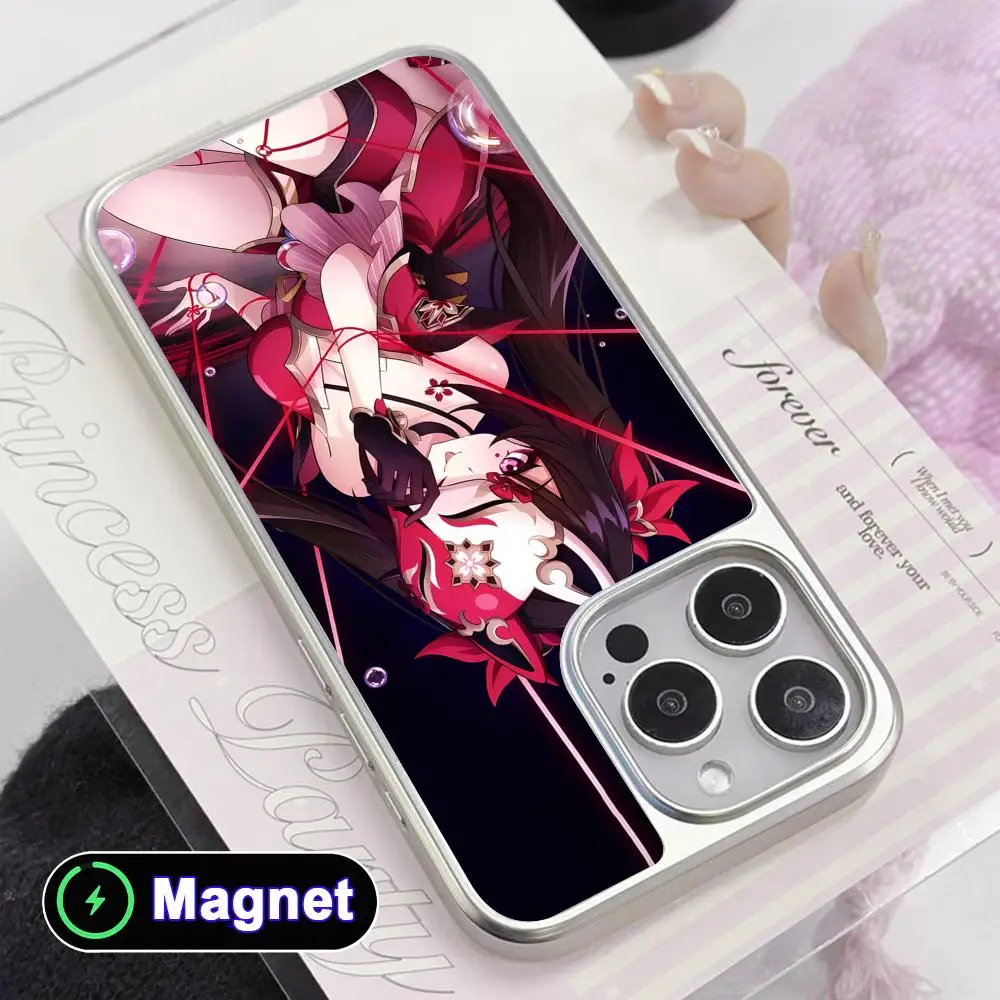 

Чехол HSR Sparkle Silver Plating Magsafe для iPhone 17 16 15 14 13 12 11 Air Pro Max Plus, цветной, с серебряным покрытием