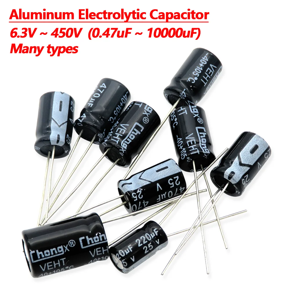 10V 16V 25V 35V 50V 63V Aluminum Electrolytic Capacitor 2.2 3.3 4.7 10 22 33 47 100 220 330 470 1000 2200 3300 4700 6800 10000UF