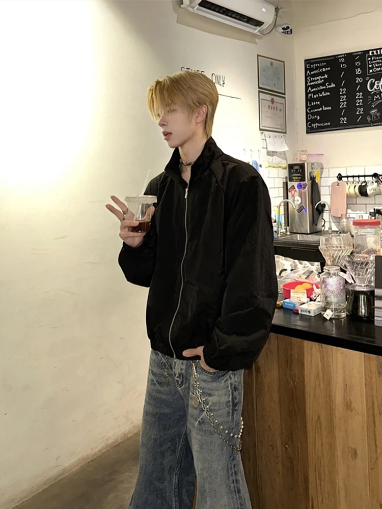 

Мужской тюнер с воротником-стойкой Cleanfit, весенне-осенний модный брендовый летный костюм высокого класса с силуэтом, джет свободного покроя, молодежный по...