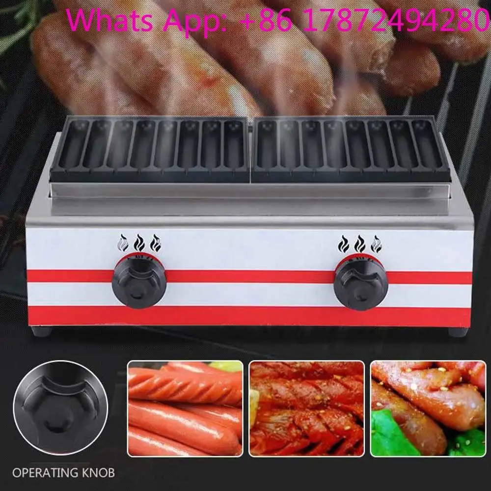 Commercial Hot Dog Machine Sausage Grill Barbecue Multi-function Snack Machine Crispy Sausage Grill