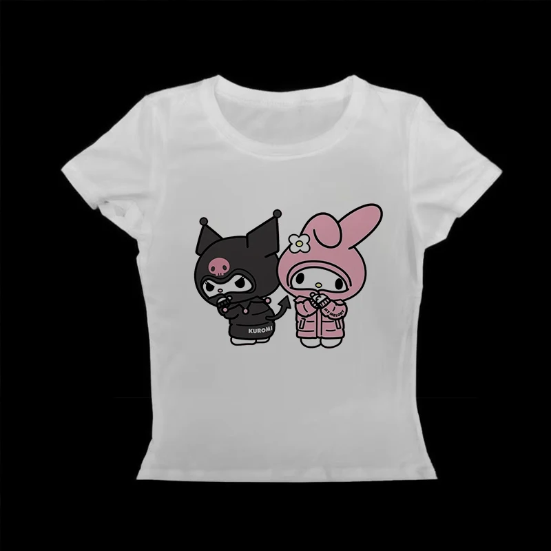 

Crop Top Women Japanese Y2k Tops Summer Women 2024 Baby Tees Y2k Sanrio Hello Kitty Gothic Woman T-shirts Clothing Anime Gir