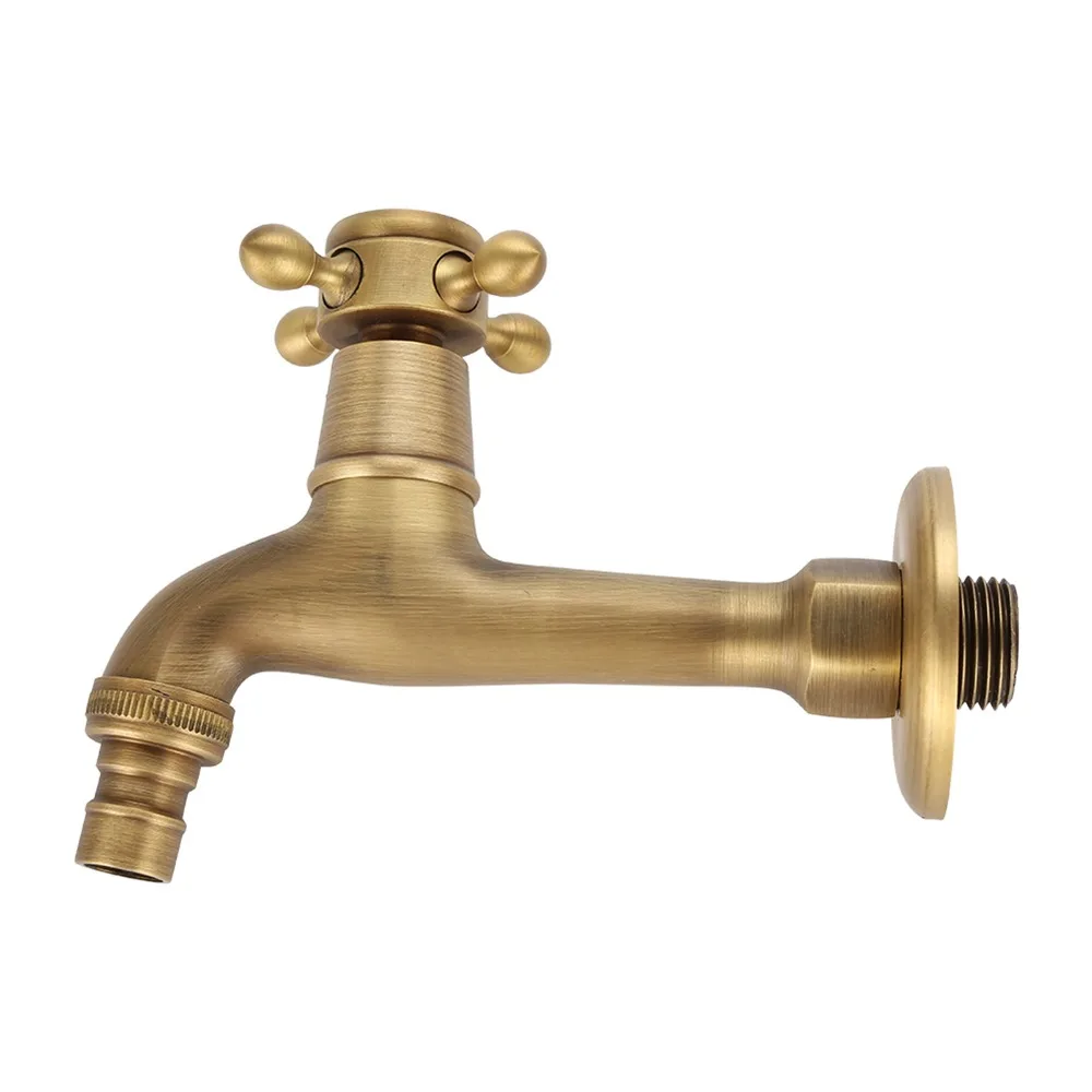 

Decorative Brass Faucet Wall Mounted G1/2" Connection Washing Machine Faucet Single Handle Single Cold Water Faucet Tap Kitchen