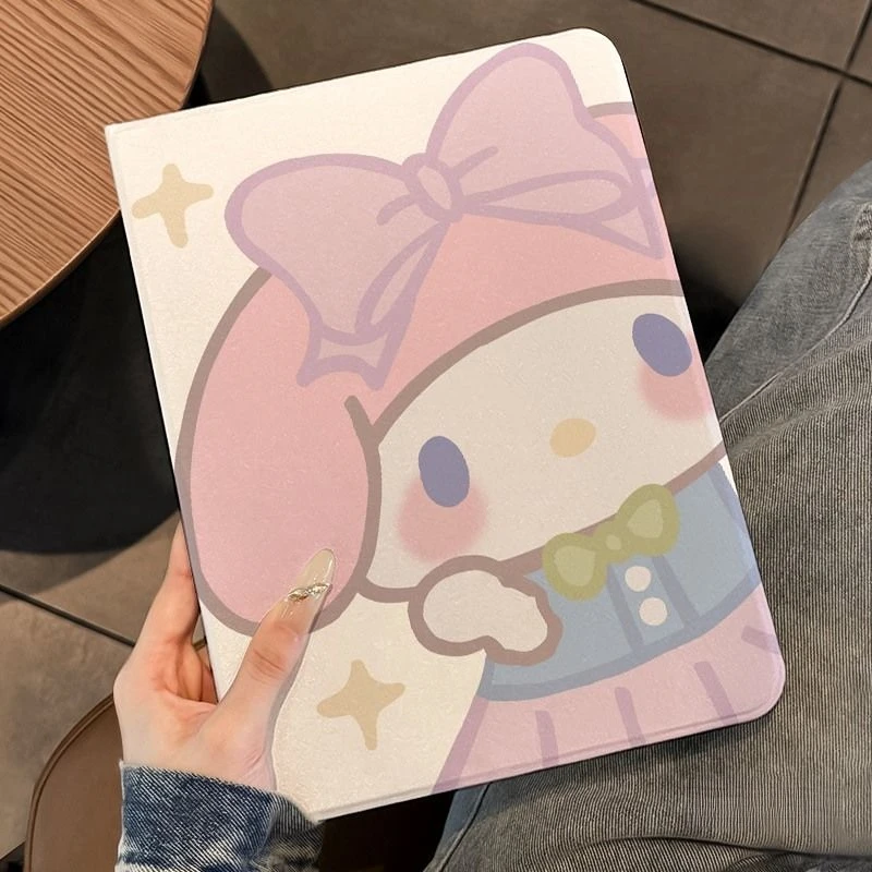 

Чехол Kawaii My Melody для iPad Air7/6 2024 Pro 11 A16 10th 9th 10.2in Mini6 в стиле книжки с отсеком для стилуса и функцией автоматического включения/выключения экрана