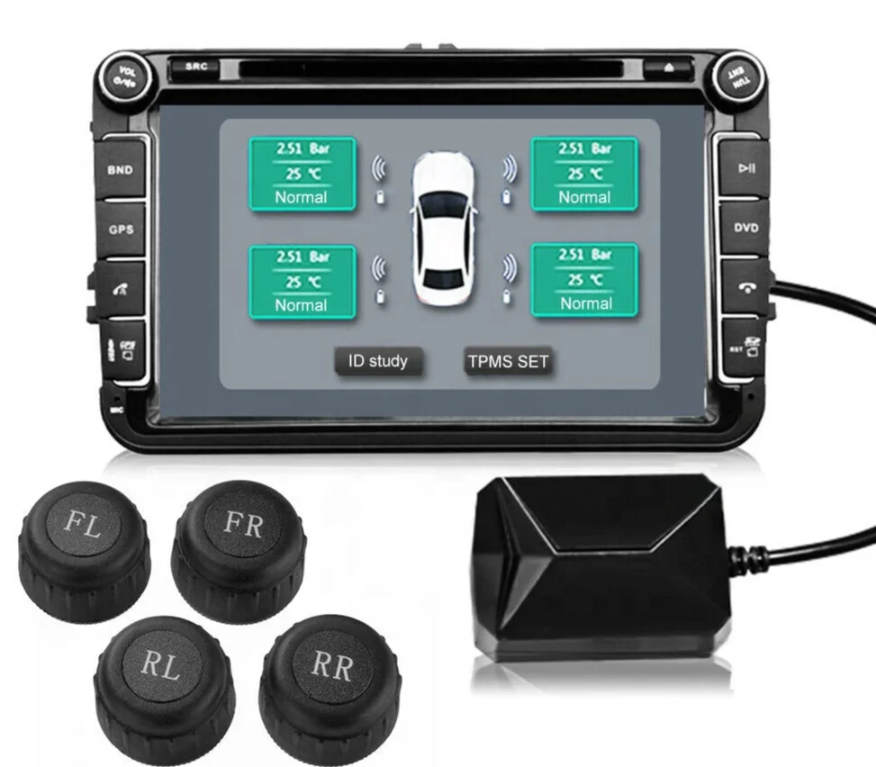 

PA 2022 Latest USB TPMS Tire Pressure Monitoring System for Android Units W/ External /internal Sensors