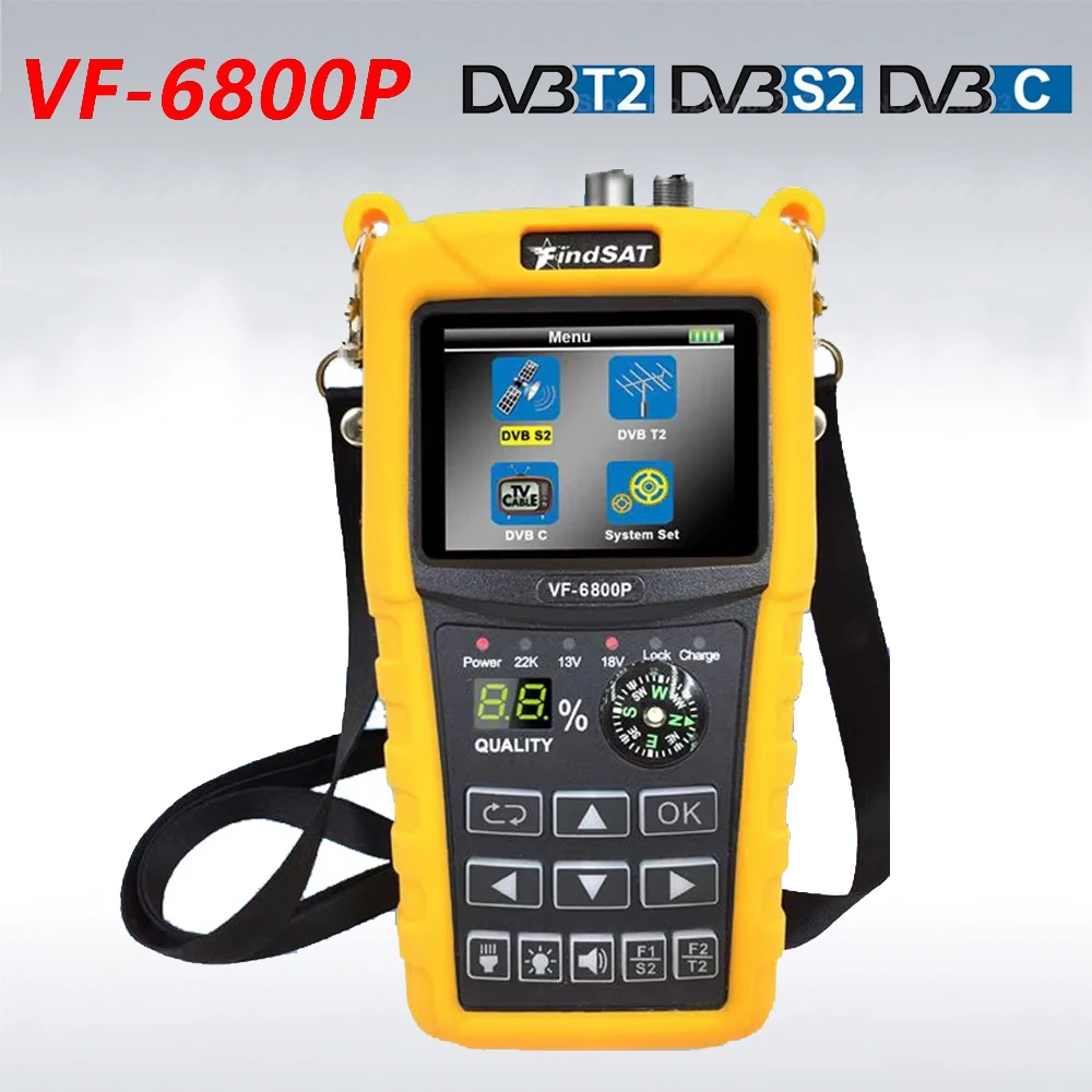 Cercatore Di Satellite Digitale VF6800P – Supporta DVB-S2/T2/C, Schermo LCD 2,4″, Batteria Ricaricabile E Bussola - 4