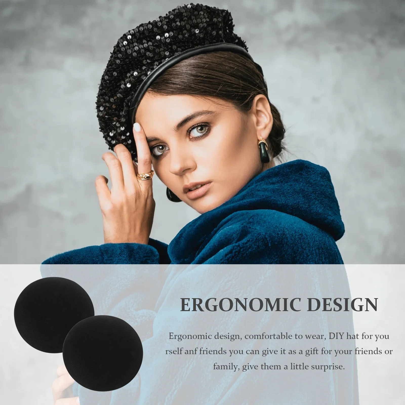 

2Pcs Small Hat Hair Accessory DIY Base Premium Material Lightweight Portable Round Fascinator for Headdress Making Craft Supply