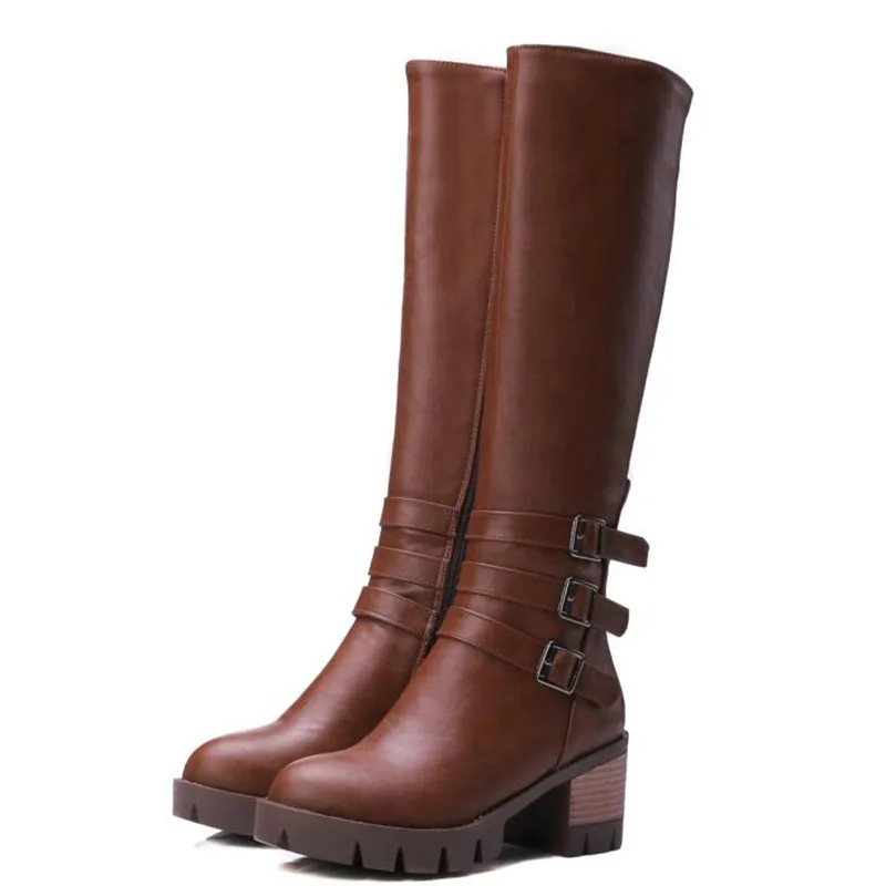 Promotional Products Winter New Pattern British Style High-heeled Boots Leisure Time Retro High Cylinder Women Boots34-43