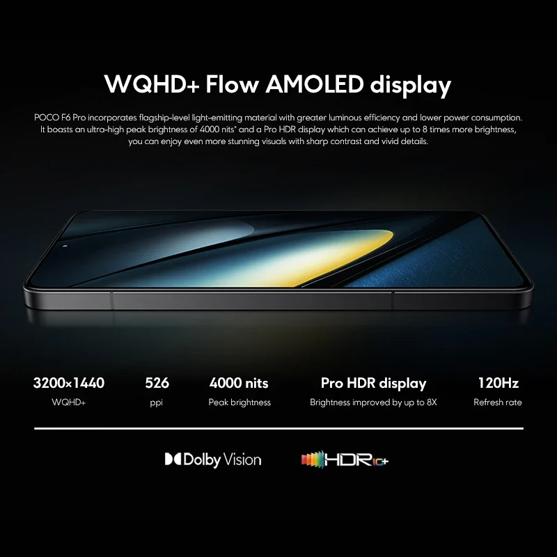 هاتف ذكي POCO F6 Pro 5G الإصدار العالمي Snapdragon 8 Gen 2 120W HyperCharge 6.67 بوصة WQHD + 120 هرتز Flow AMOLED DotDisplay NFC
