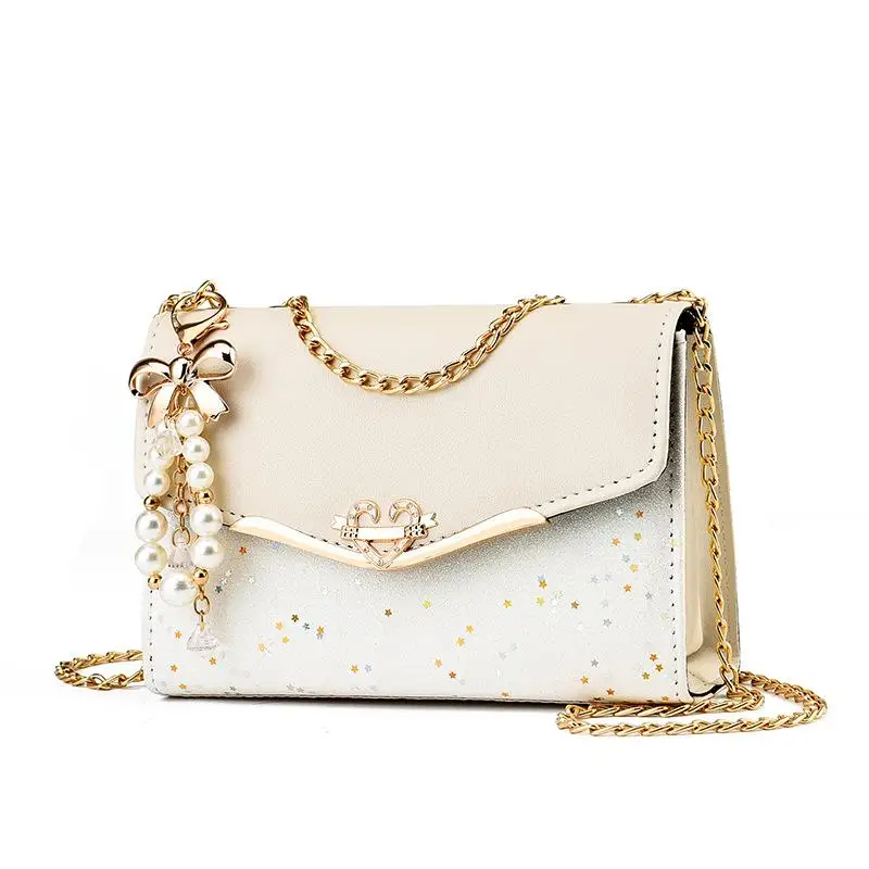 Koreanische Version Damen-Umhängetasche mit Pailletten und Kettenriemen, Handytasche – Detail 5