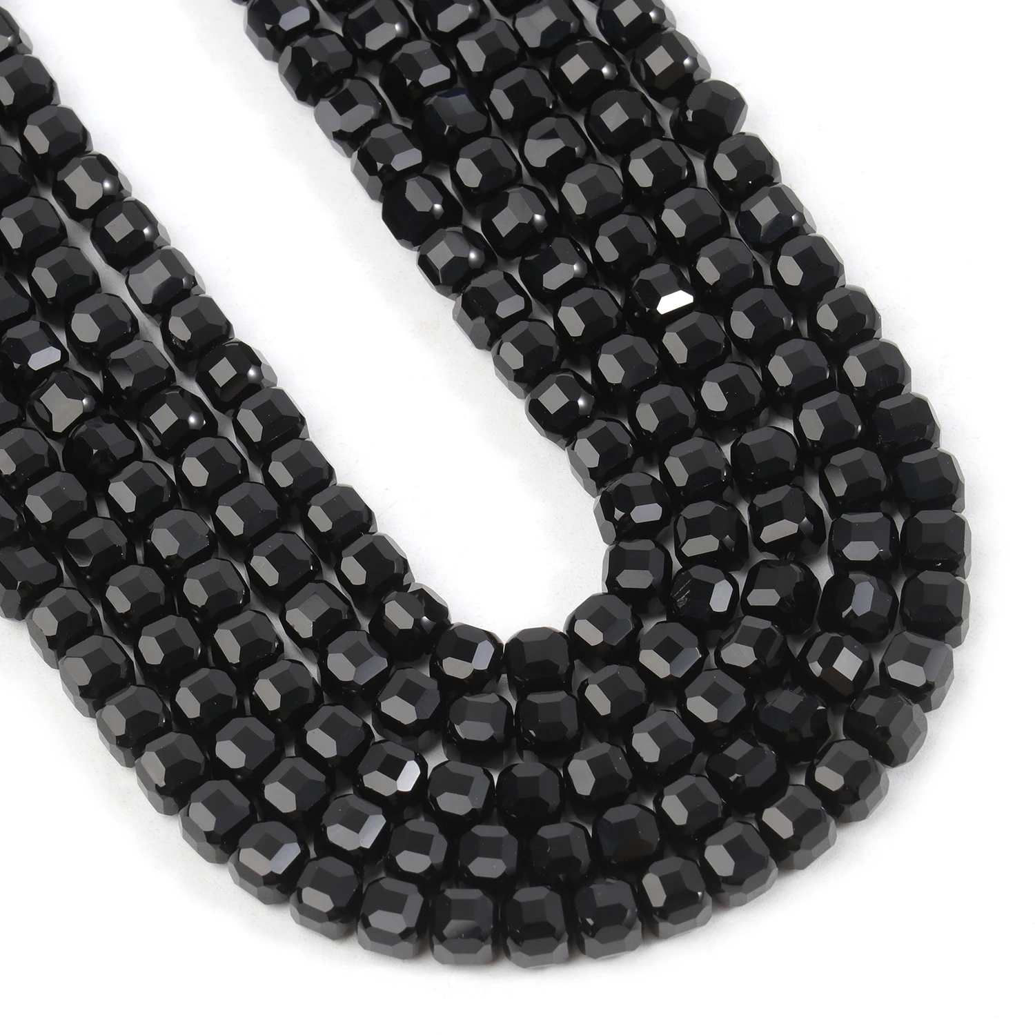 Natural Black Agate Onyx Faceted 5mm Square Cube Shape Beads for Jewelry Making Diy Bracelet Necklace Beading Accessories