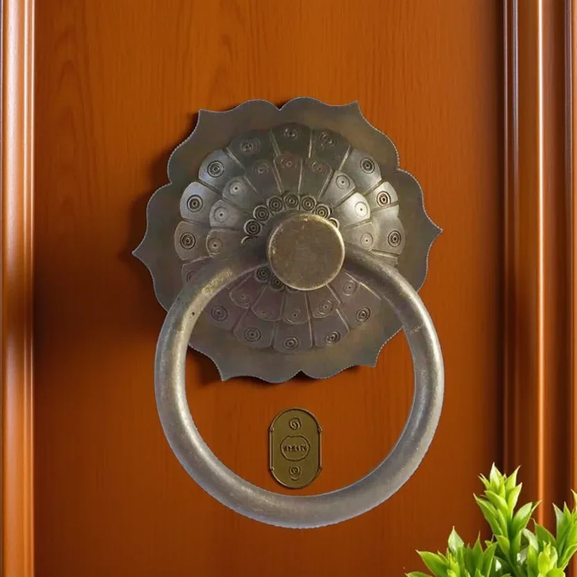 

Handmade Antique Brass Door Knocker for Front Door Bronze Vintage Origin Door Handle Wood Glass Gate Knobs House Hardware