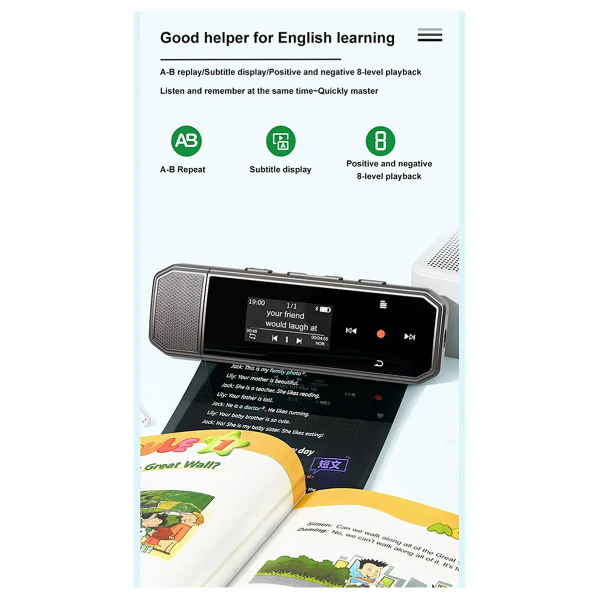 

B47C X80 USB MP3 Player Mini 64GB Touch Key Bluetooth 5.3 Sports Clip Music Player Support FM Radio Recorder E-Book Pedometer