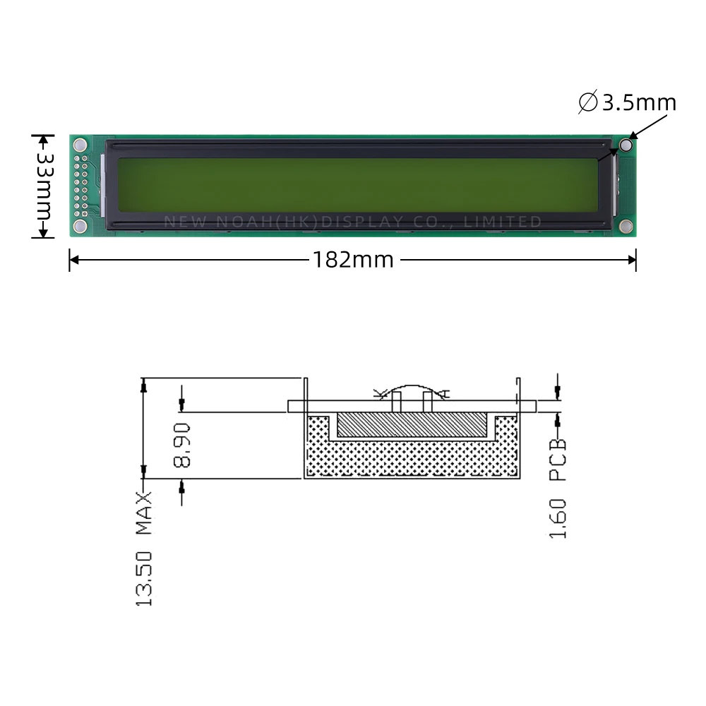 Écran LCD Rick Dot Matrix, film cyrillique jaune vert, technologie d'écran 400 pipeline, plusieurs langues, ST7066U, 2x40, 2x40, 4002