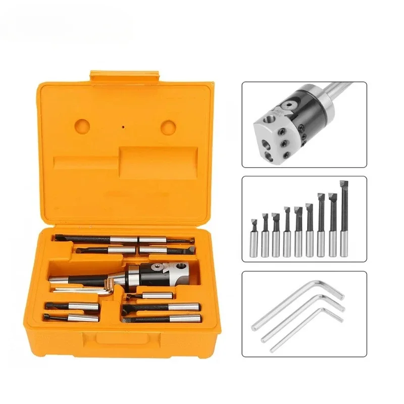 R8-2 inch head set R8-7/16 boring shank + F1-12mm-9PCS rough boring and combination set