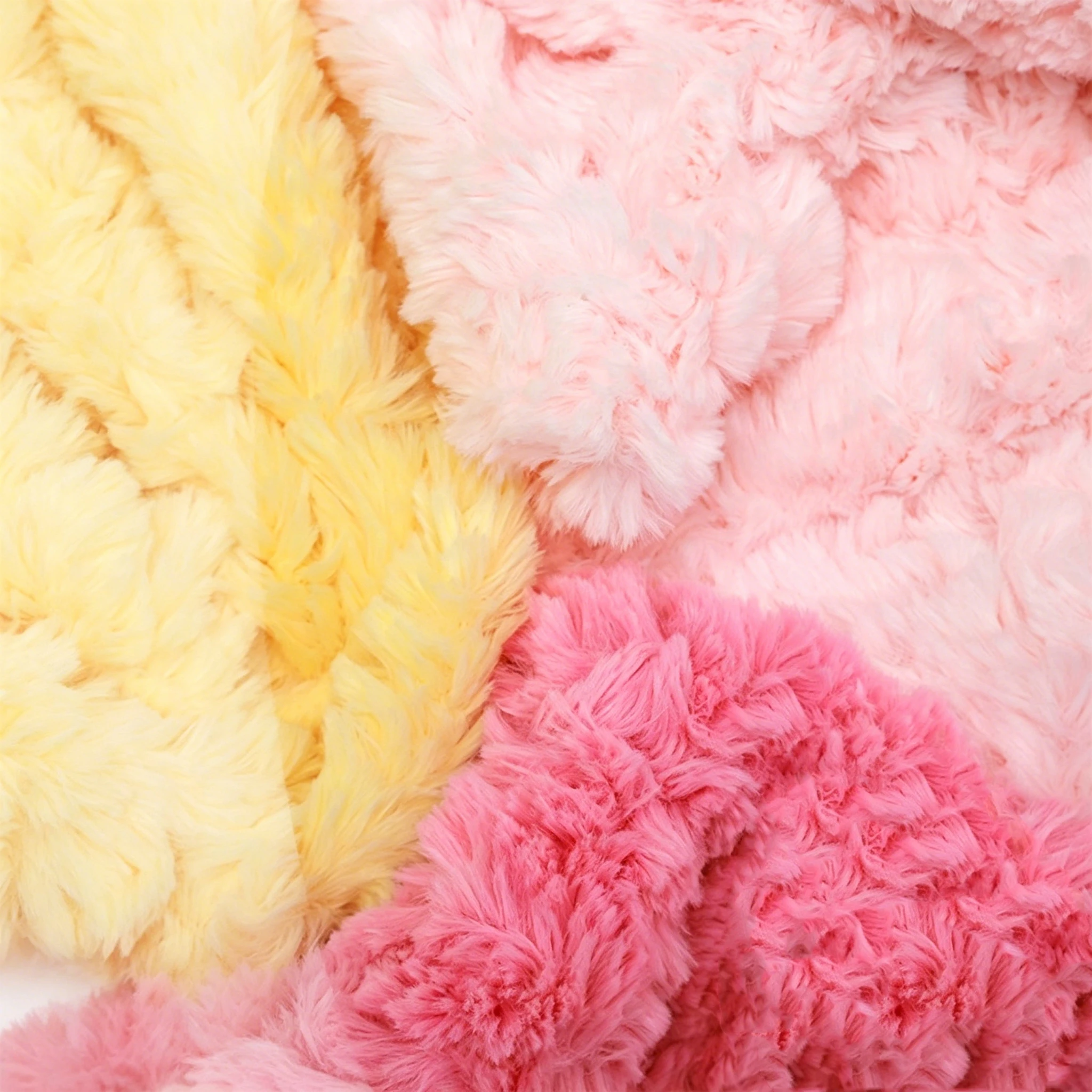 

Embossed Plush Faux Fur Furry Fabric Soft Imitation Rabbit Fur DIY Doll Garment Coat Jacket Sewing Material
