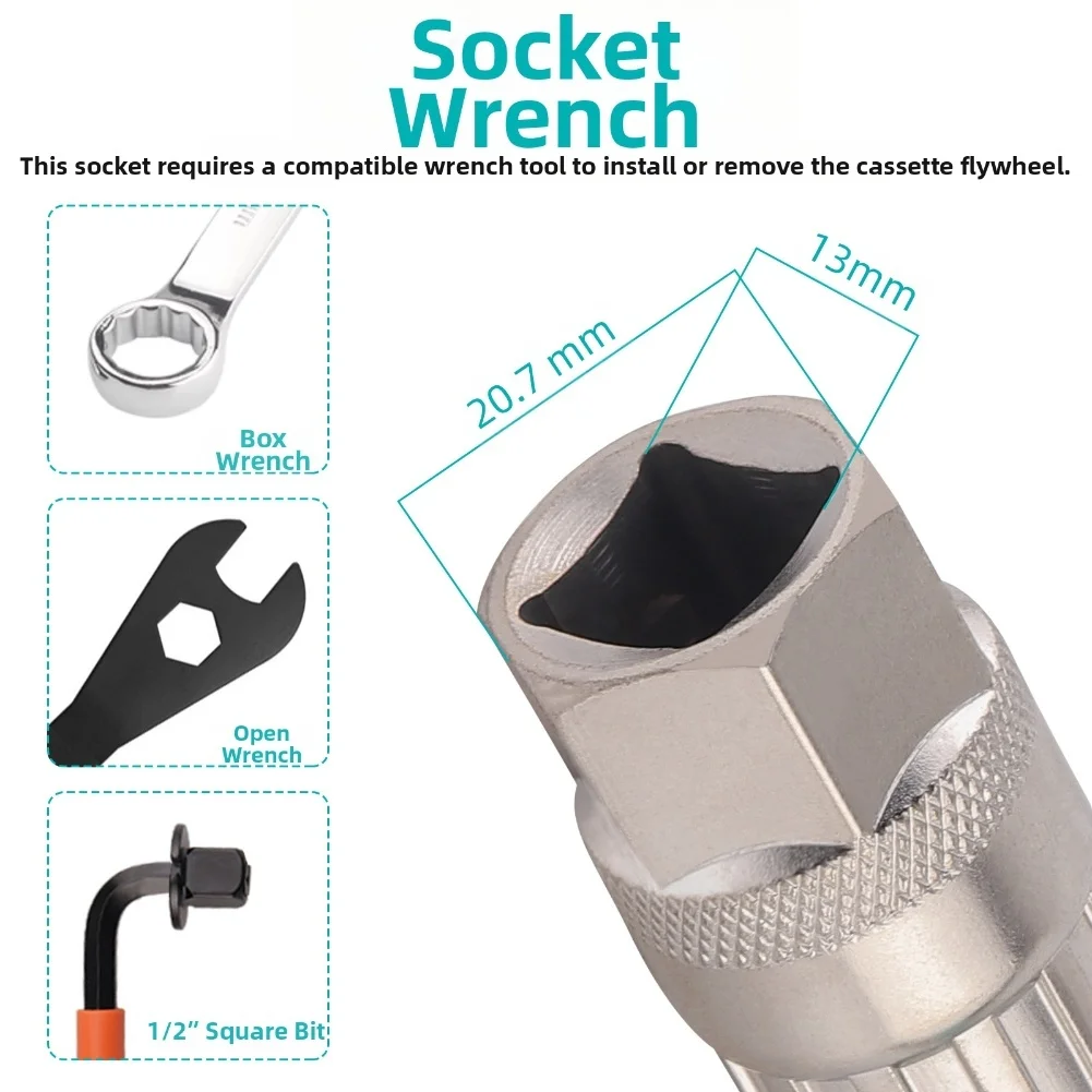 أداة تفكيك عجلة حرة للدراجة ذات مقبس دوار لملحقات عجلة حرة للدراجة على الطرق الجبلية