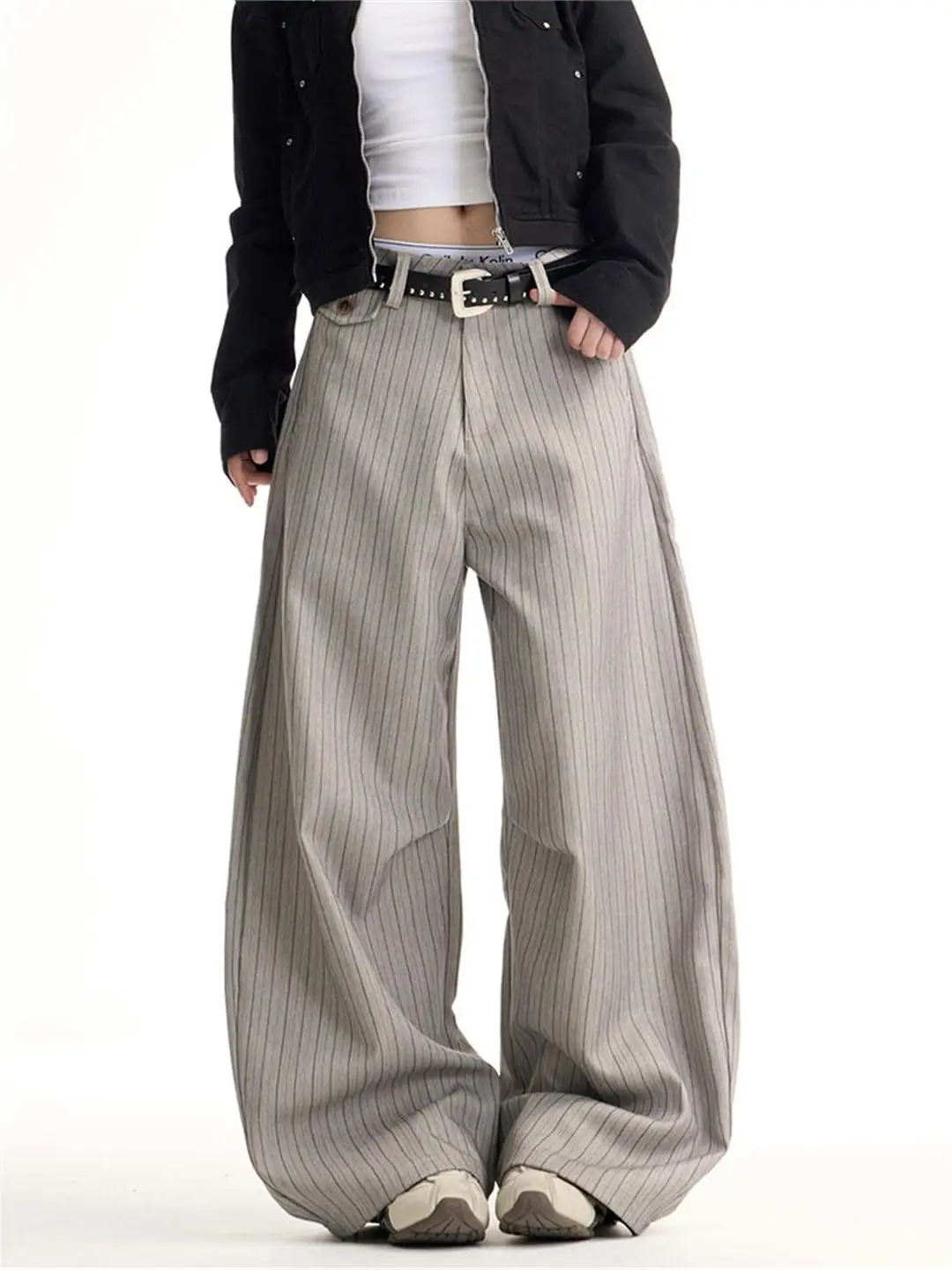 

Cleanfit Loose High-End Feeling Casual Pants Knife Wide Leg Stripe Men Women Sle American Sle Youth ular Spring A...