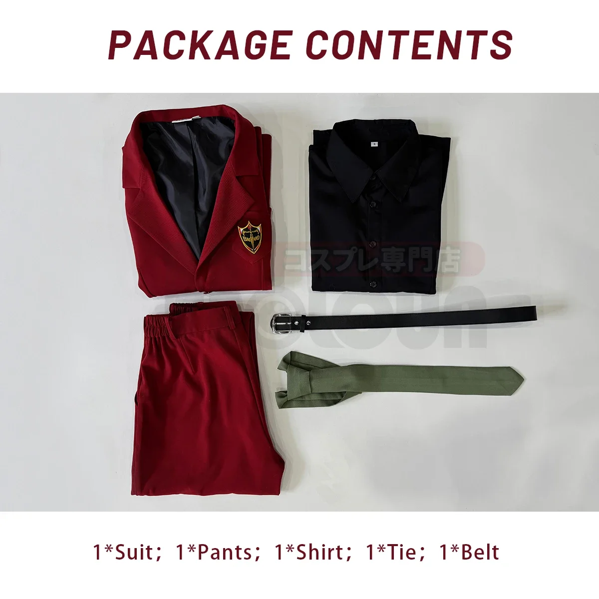 Cosplay Blue Lock Anime Kaiser disfraz de Cosplay traje rojo pantalones corbata camisa negra uso diario Cos regalo de convención