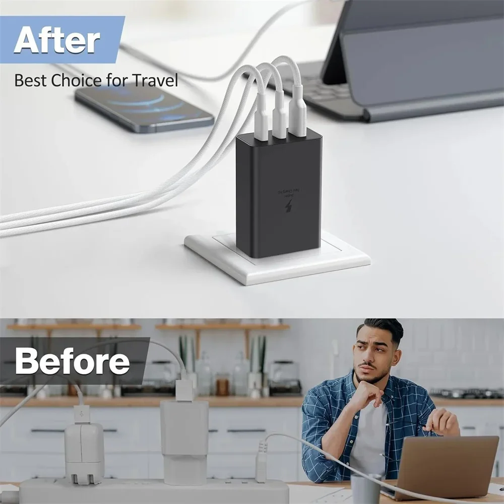 65 واط USB C نوع C شاحن شحن سريع لسامسونج غالاكسي S21/S22/S23/S24 Z فليب أضعاف 4 5 6 نوت 20 الترا الجدار محول الهاتف #6