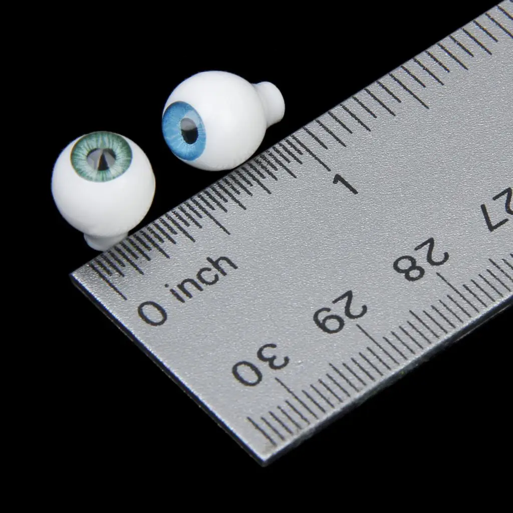 MagiDeal Simulation 4 Pairs Round Acrylic Doll Eyes DIY Eyeballs for Porcelain Dolls Animals Halloween Props Kids Toy 10x7mm