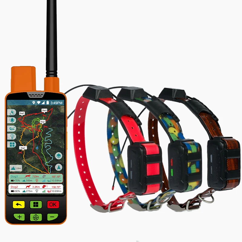 Eseek GPS Dog Collar Tracker Hound GPS Tracking Device With Handheld And 3 Training Collars