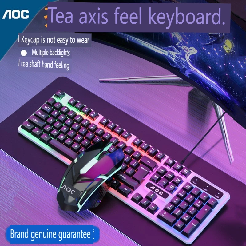 aoc km100 slim wired gaming keyboard com teclado numerico fit para laptop desktop computador acessorios de escritorio 01