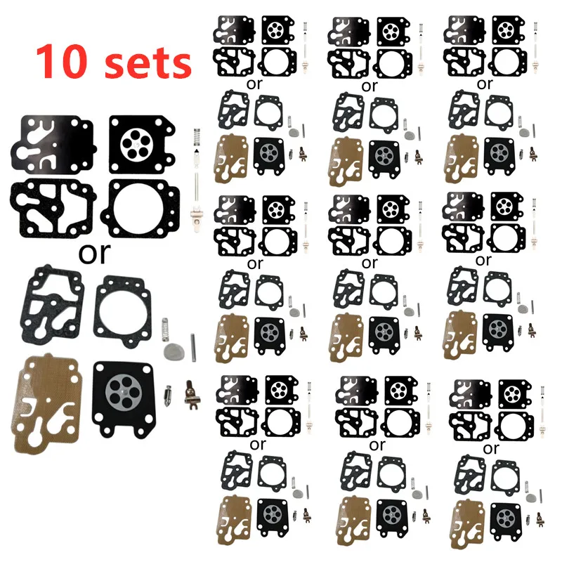 

Carburetor Repair Gasket Kit Eight-piece Set Diaphragms Replacement Accessories Compatible for 26cc 33cc 43cc 49cc 52cc