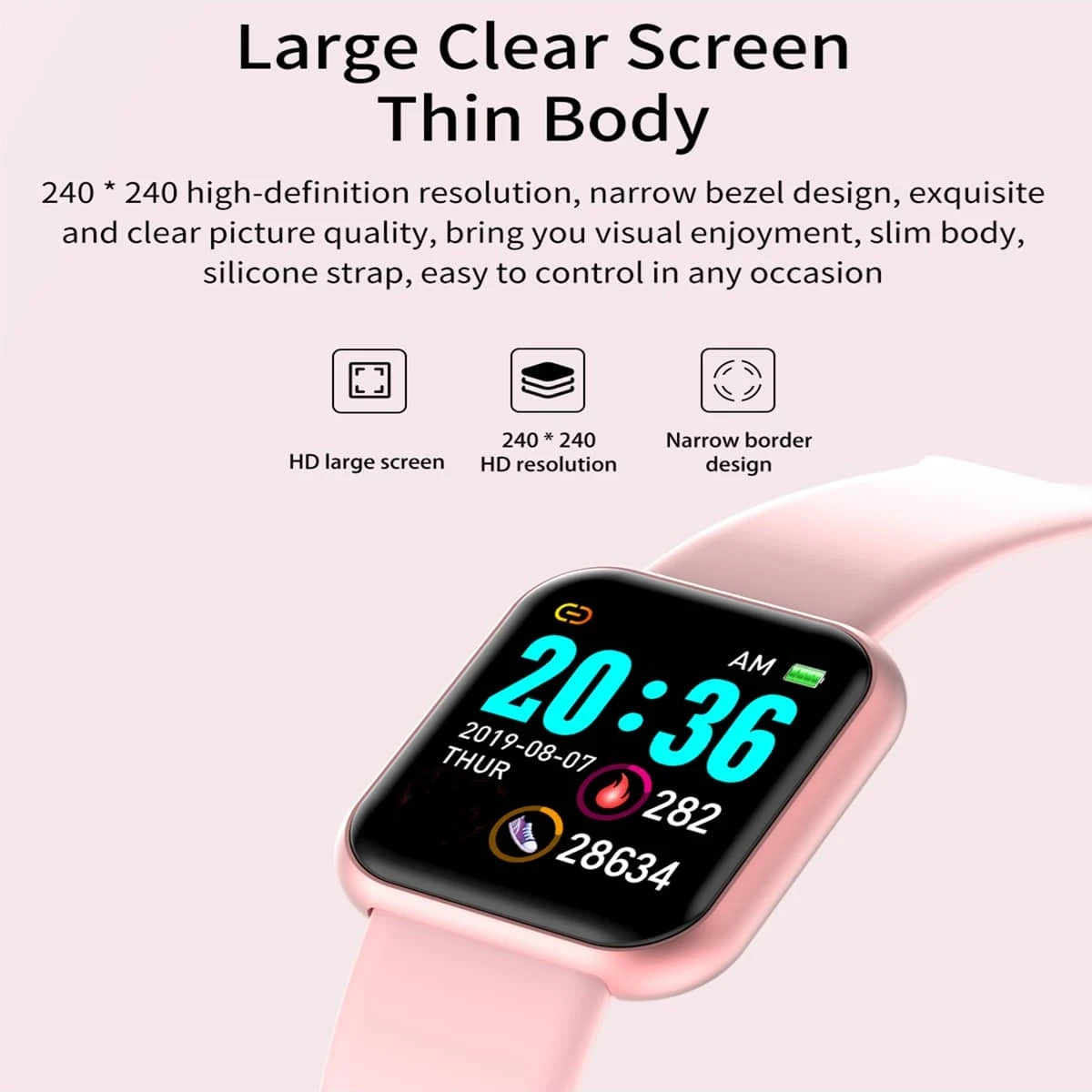 Sport Bluetooth Smart Watches Color Screen Life Waterproof Fitness Bracelet With Health Blood Pressure Heart Rate Sleep Monitor