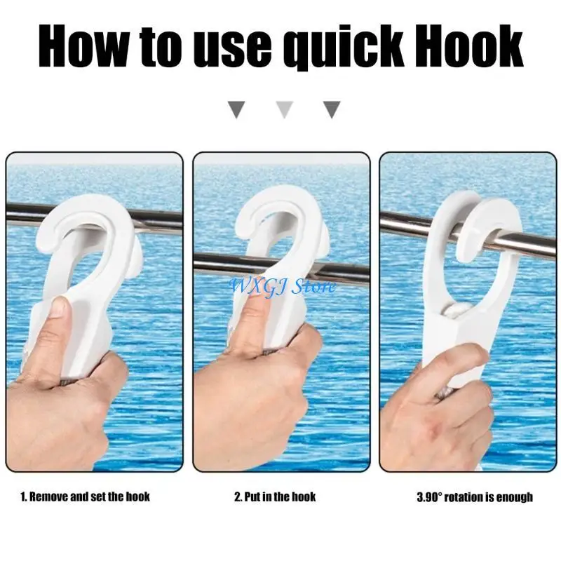 

37JE Pontoon Boat Clips Outdoor ABS Mooring Square Hangers