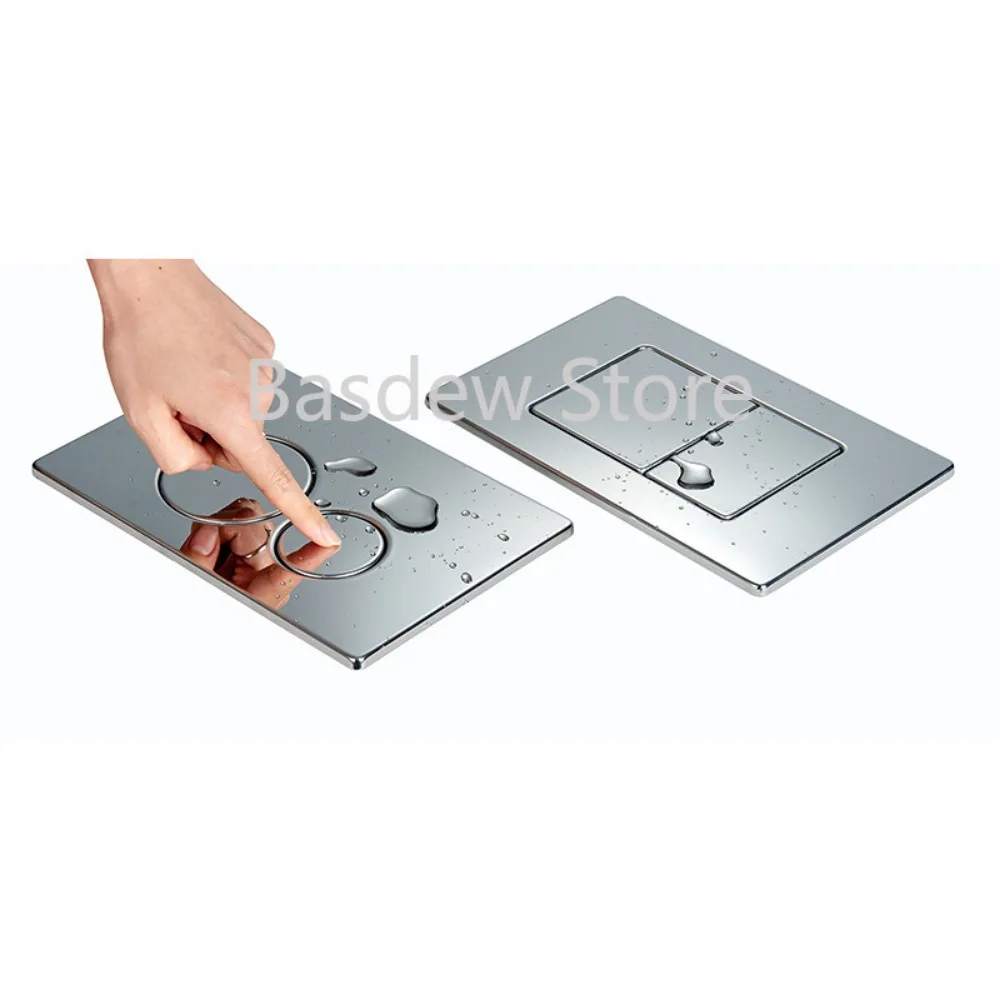 Hidden Cistern Double Button Panel Stainless Steel Plastic Glass Material