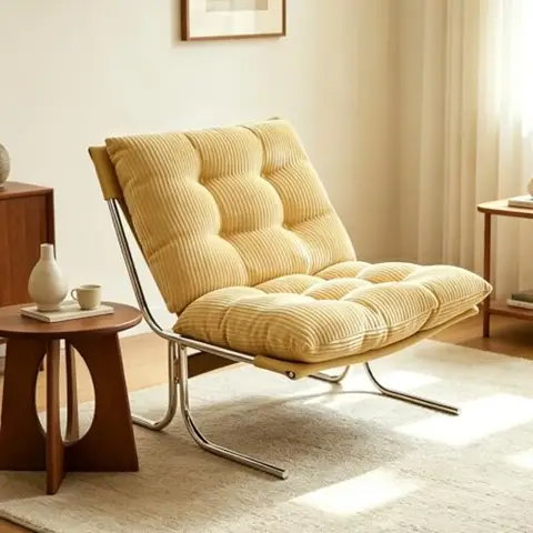 Comfy Accent Chair Modern Living Room Reading Chair with Metal Frame Oversized Lounge Chair with Upholstered Soft Cushion for B
